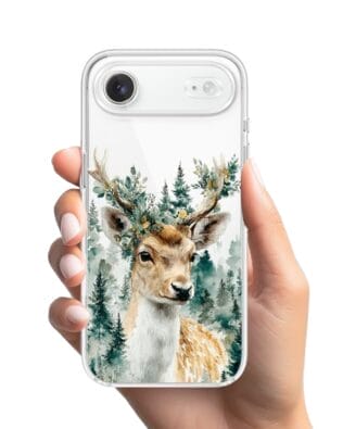 Etui do iPhone Air przeźroczyste, silikonowe Flexi, Przytulne święta, Leśny jelonek
