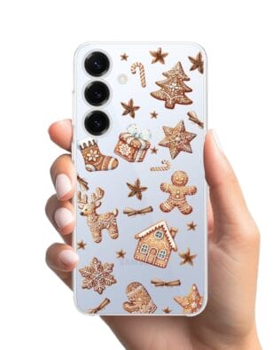 Etui do Samsung Galaxy S25 przeźroczyste, silikonowe Flexi, Magia pierniczków