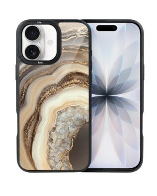 Etui do iPhone 17 IBIZU DropGuard Matt z MagSafe, Ethereal Essence, Miodowy Agat