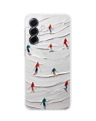 Etui do Samsung Galaxy A36 5G przeźroczyste, silikonowe Flexi, Zimowa magia, Narciarski obraz