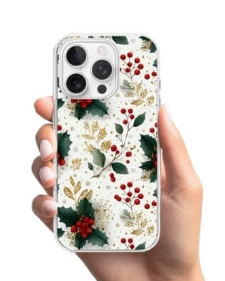 Etui do iPhone 15 Pro Max przeźroczyste, silikonowe Flexi, Przytulne święta, Ozdoby świąteczne