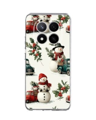 Etui do Xiaomi Redmi Note 14 Pro 4G przeźroczyste, silikonowe Flexi, Przytulne święta, Zimowe miasteczko