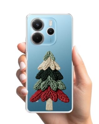 Etui do Xiaomi Redmi Note 14 5G przeźroczyste, silikonowe Flexi, Przytulne święta, Dziana choinka