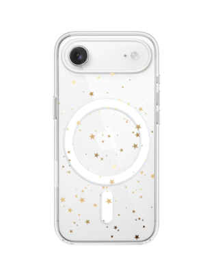 Etui do iPhone Air z MagSafe przeźroczyste, silikonowe Flexi, Zimowa magia, Złote gwiazdki