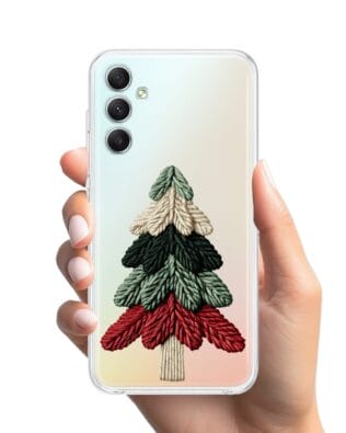 Etui do Samsung Galaxy A34 5G przeźroczyste, silikonowe Flexi, Przytulne święta, Dziana choinka
