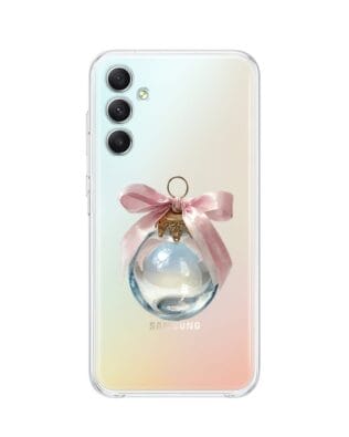 Etui do Samsung Galaxy A34 5G przeźroczyste, silikonowe Flexi, Przytulne święta, Kryształowa bombka