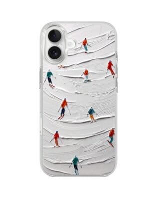 Etui do iPhone 17 z MagSafe przeźroczyste, silikonowe Flexi, Zimowa magia, Narciarski obraz