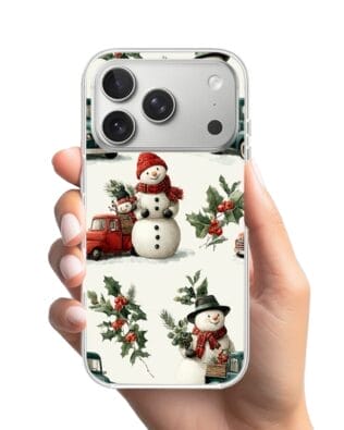 Etui do iPhone 17 Pro z MagSafe przeźroczyste, silikonowe Flexi, Przytulne święta, Zimowe miasteczko