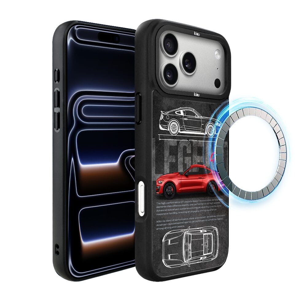 Etui do iPhone 17 Pro Max IBIZU DropGuard Matt z MagSafe, TechDrive, GT V8 “Coyote”