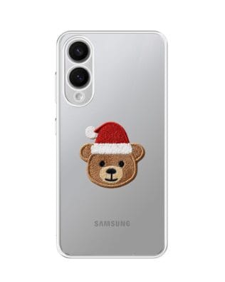Etui do Samsung Galaxy S25 Edge przeźroczyste, silikonowe Flexi, Przytulne święta, Miś mikołajek