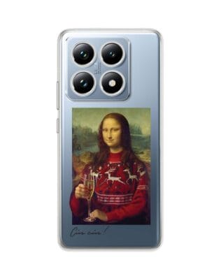 Etui do Xiaomi 14T przeźroczyste, silikonowe Flexi, Mona Lisa z szampanem