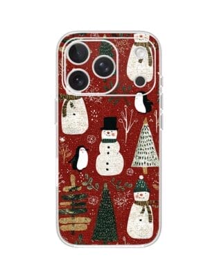 Etui do iPhone 17 Pro przeźroczyste, silikonowe Flexi, Przytulne święta, Rustykalna świąteczna kraina