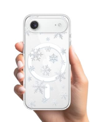 Etui do iPhone Air z MagSafe przeźroczyste, silikonowe Flexi, Zimowa magia, Delikatne płatki śniegu