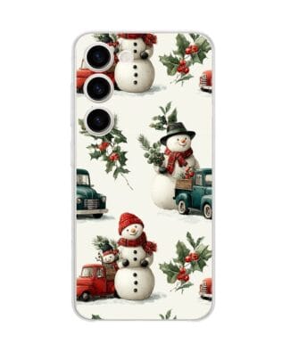 Etui do Samsung Galaxy S23 FE 5G przeźroczyste, silikonowe Flexi, Przytulne święta, Zimowe miasteczko