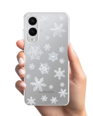 Etui do Samsung Galaxy S25 Edge przeźroczyste, silikonowe Flexi, Zimowa magia, Delikatne płatki śniegu