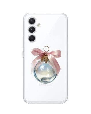 Etui do Samsung Galaxy A54 5G przeźroczyste, silikonowe Flexi, Przytulne święta, Kryształowa bombka