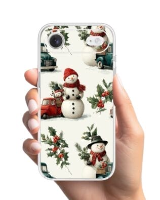 Etui do iPhone Air przeźroczyste, silikonowe Flexi, Przytulne święta, Zimowe miasteczko