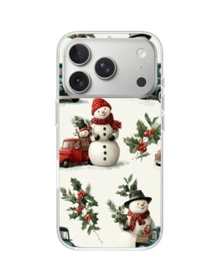 Etui do iPhone 17 Pro z MagSafe przeźroczyste, silikonowe Flexi, Przytulne święta, Zimowe miasteczko