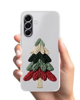 Etui do Samsung Galaxy A56 5G przeźroczyste, silikonowe Flexi, Przytulne święta, Dziana choinka