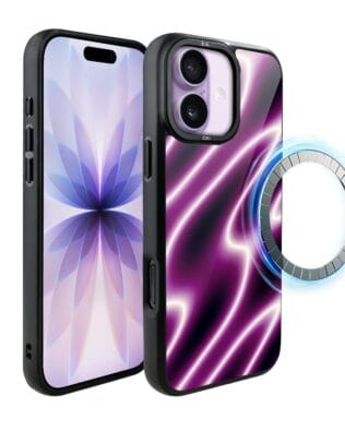 Etui do iPhone 17 IBIZU DropGuard Matt z MagSafe, Twilight Dreams, Neonowa fala