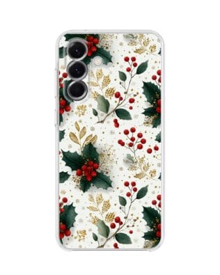 Etui do Samsung Galaxy A56 5G przeźroczyste, silikonowe Flexi, Przytulne święta, Ozdoby świąteczne