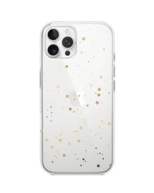 Etui do iPhone 12 Pro Max przeźroczyste, silikonowe Flexi, Zimowa magia, Złote gwiazdki
