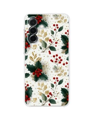 Etui do Samsung Galaxy A36 5G przeźroczyste, silikonowe Flexi, Przytulne święta, Ozdoby świąteczne