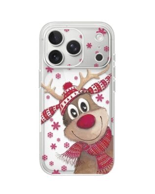 Etui do iPhone 17 Pro przeźroczyste, silikonowe Flexi, Renifer