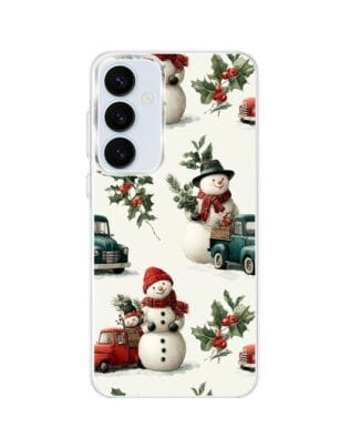 Etui do Samsung Galaxy A35 5G z MagSafe przeźroczyste, silikonowe Flexi, Przytulne święta, Zimowe miasteczko