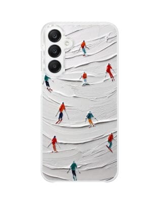 Etui do Samsung Galaxy A25 5G z MagSafe przeźroczyste, silikonowe Flexi, Zimowa magia, Narciarski obraz