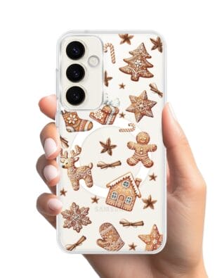 Etui do Samsung Galaxy S23 FE 5G z MagSafe przeźroczyste, silikonowe Flexi, Magia pierniczków