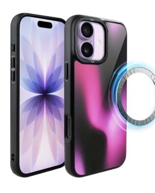 Etui do iPhone 17 IBIZU DropGuard Matt z MagSafe, Twilight Dreams, Magenta Flow