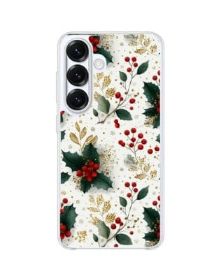 Etui do Samsung Galaxy S25 z MagSafe przeźroczyste, silikonowe Flexi, Przytulne święta, Ozdoby świąteczne