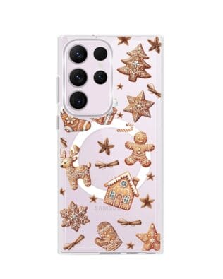 Etui do Samsung Galaxy S23 Ultra z MagSafe przeźroczyste, silikonowe Flexi, Magia pierniczków