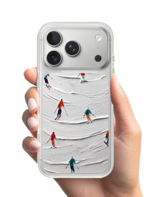 Etui do iPhone 17 Pro z MagSafe przeźroczyste, silikonowe Flexi, Zimowa magia, Narciarski obraz