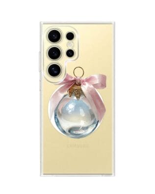 Etui do Samsung Galaxy S24 Ultra z MagSafe przeźroczyste, silikonowe Flexi, Przytulne święta, Kryształowa bombka