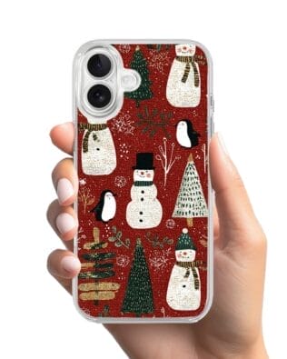 Etui do iPhone 17 z MagSafe przeźroczyste, silikonowe Flexi, Przytulne święta, Rustykalna świąteczna kraina