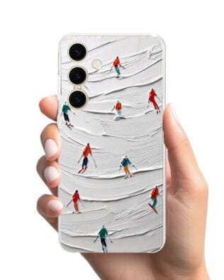 Etui do Samsung Galaxy S24 Plus przeźroczyste, silikonowe Flexi, Zimowa magia, Narciarski obraz