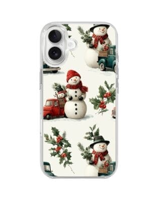 Etui do iPhone 17 z MagSafe przeźroczyste, silikonowe Flexi, Przytulne święta, Zimowe miasteczko