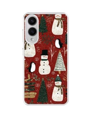 Etui do Samsung Galaxy S25 Edge z MagSafe przeźroczyste, silikonowe Flexi, Przytulne święta, Rustykalna świąteczna kraina