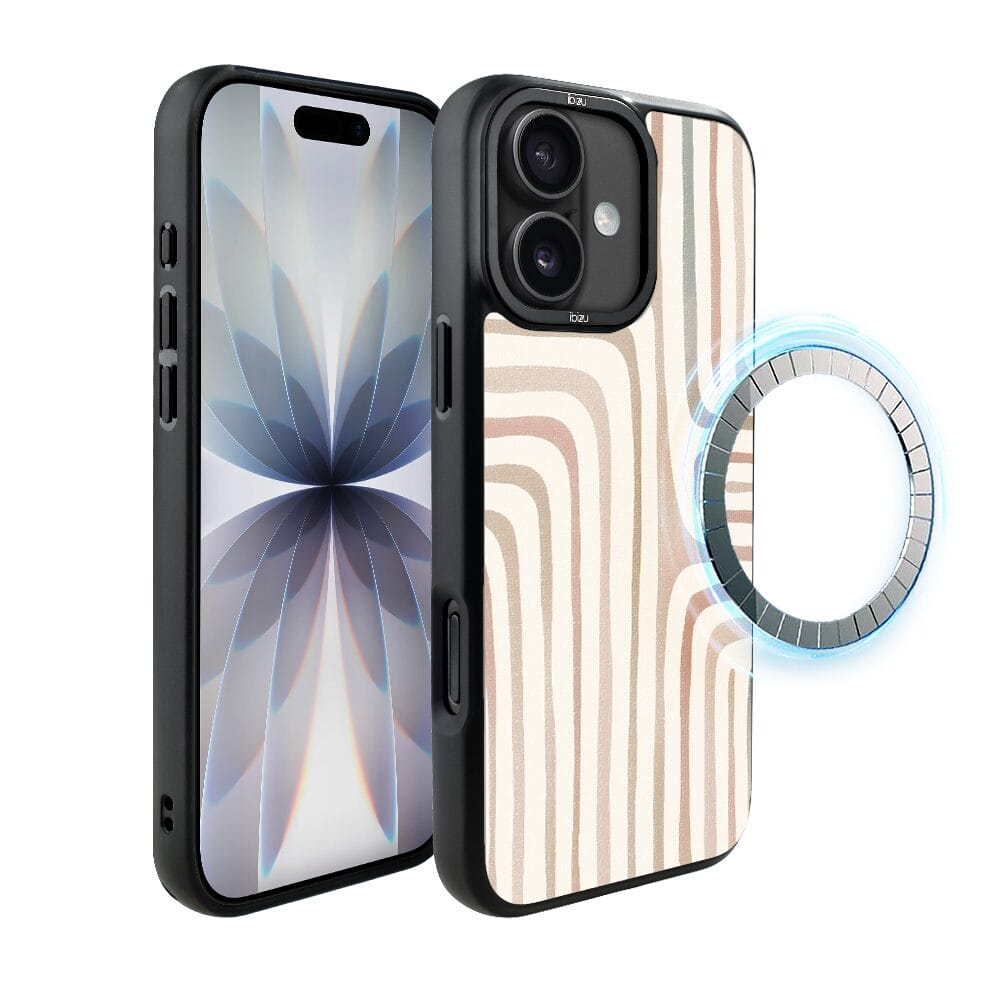 Etui do iPhone 17 IBIZU DropGuard Matt z MagSafe, Boho, Piaskowy labirynt