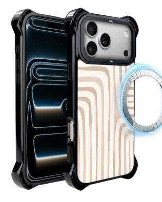 Etui do iPhone 17 Pro Max IBIZU DropGuard Ultra z MagSafe, Boho, Piaskowy labirynt