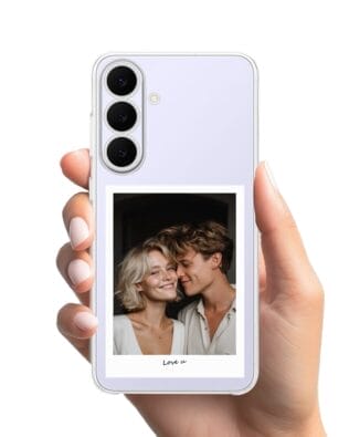 Etui do Samsung Galaxy S25 FE przeźroczyste, silikonowe Flexi, Polaroid z własnym zdjęciem