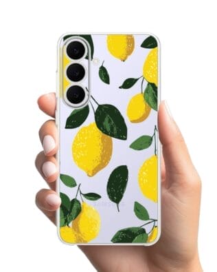 Etui do Samsung Galaxy S25 FE przeźroczyste, silikonowe Flexi, Italian Summer, Cytrynowe