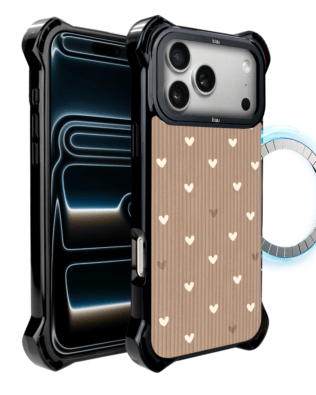 Etui do iPhone 17 Pro IBIZU DropGuard Ultra z MagSafe, Boho, Pudrowe serca