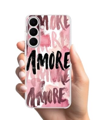 Etui do Samsung Galaxy S25 FE przeźroczyste, silikonowe Flexi, Positive Vibes, Amore Amore