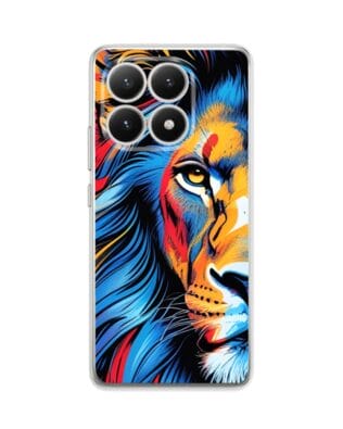 Etui do Xiaomi 15T przeźroczyste, silikonowe Flexi, Dzika Mandala, Lwie spojrzenie