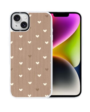 Etui do iPhone 14 IBIZU DropGuard Matt z MagSafe, Boho, Pudrowe serca