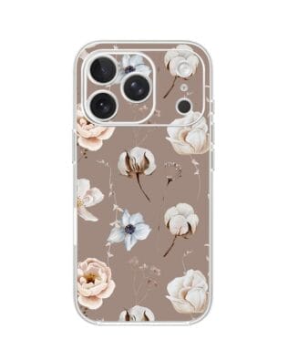 Etui do iPhone 17 Pro Max przeźroczyste, silikonowe Flexi, Summer Patterns, akwarelowe kwiatki