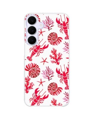 Etui do Samsung Galaxy S25 FE z MagSafe przeźroczyste, silikonowe Flexi, Summer Patterns, krab, muszle